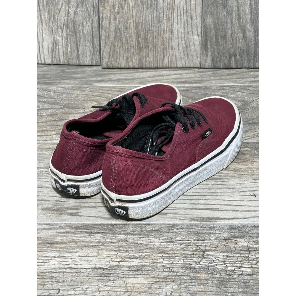 Vans Authentic Low Top Lace Up Red Skater Shoes Women's Size 5.5 - Picture 6 of 11